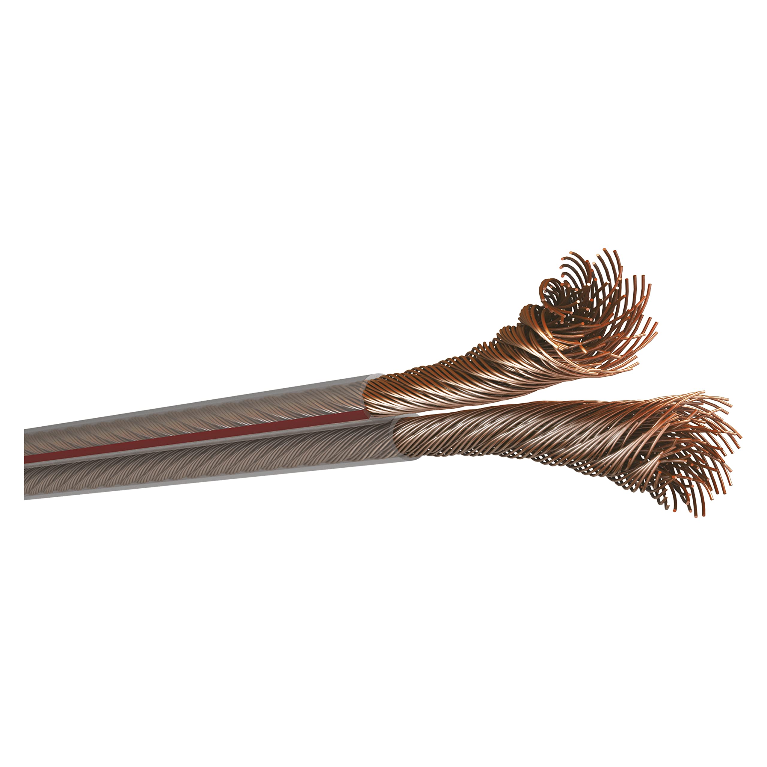 EMOS Câble de haut-parleur OFC 2 x 2,5 mm² - 100 m - En cuivre pur - Pour haut-parleurs et systèmes Surround - Transparent - Avec marquage polarité