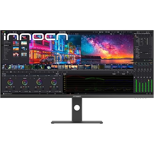 INNOCN 40 Inch 5K 5120 x 2160p Ultrawide Monitor for Laptop, 21:9, 100Hz, IPS, HDMI, DP, FreeSync, HDR400, USB-C, DeltaE＜2, Built-in Speakers, Height Adjustable, Black - 40C1U