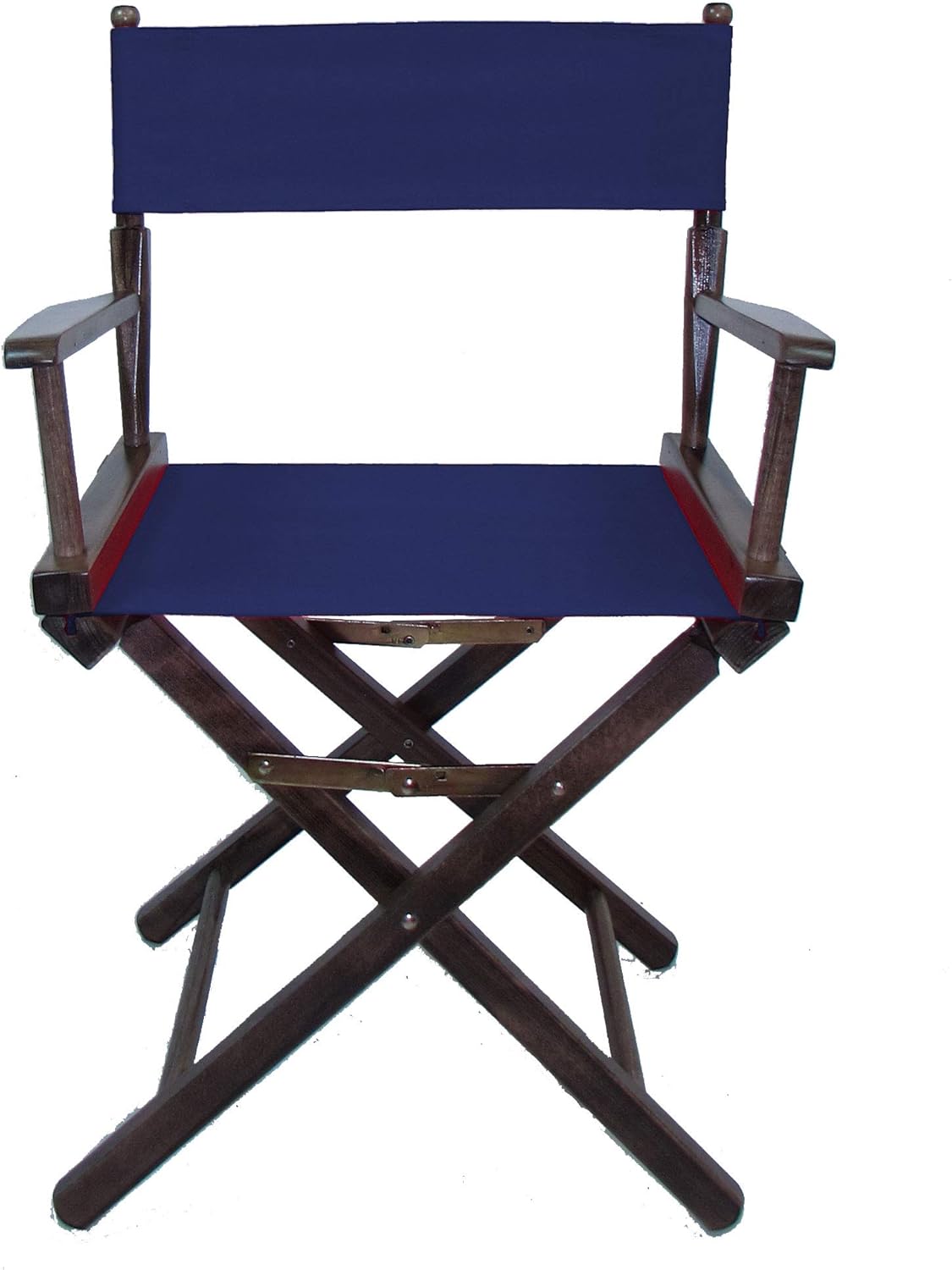 TLT Personalized Imprinted Commercial 18 Inch Table Height Walnut Frame Director's Chair - Navy