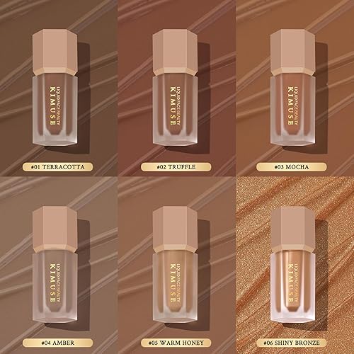 Miniatura 5 de KIMUSE Barra de contorno líquido suave, bronceador líquido brillante, ligero, de larga duración, a prueba de manchas, aspecto natural, mezclable,