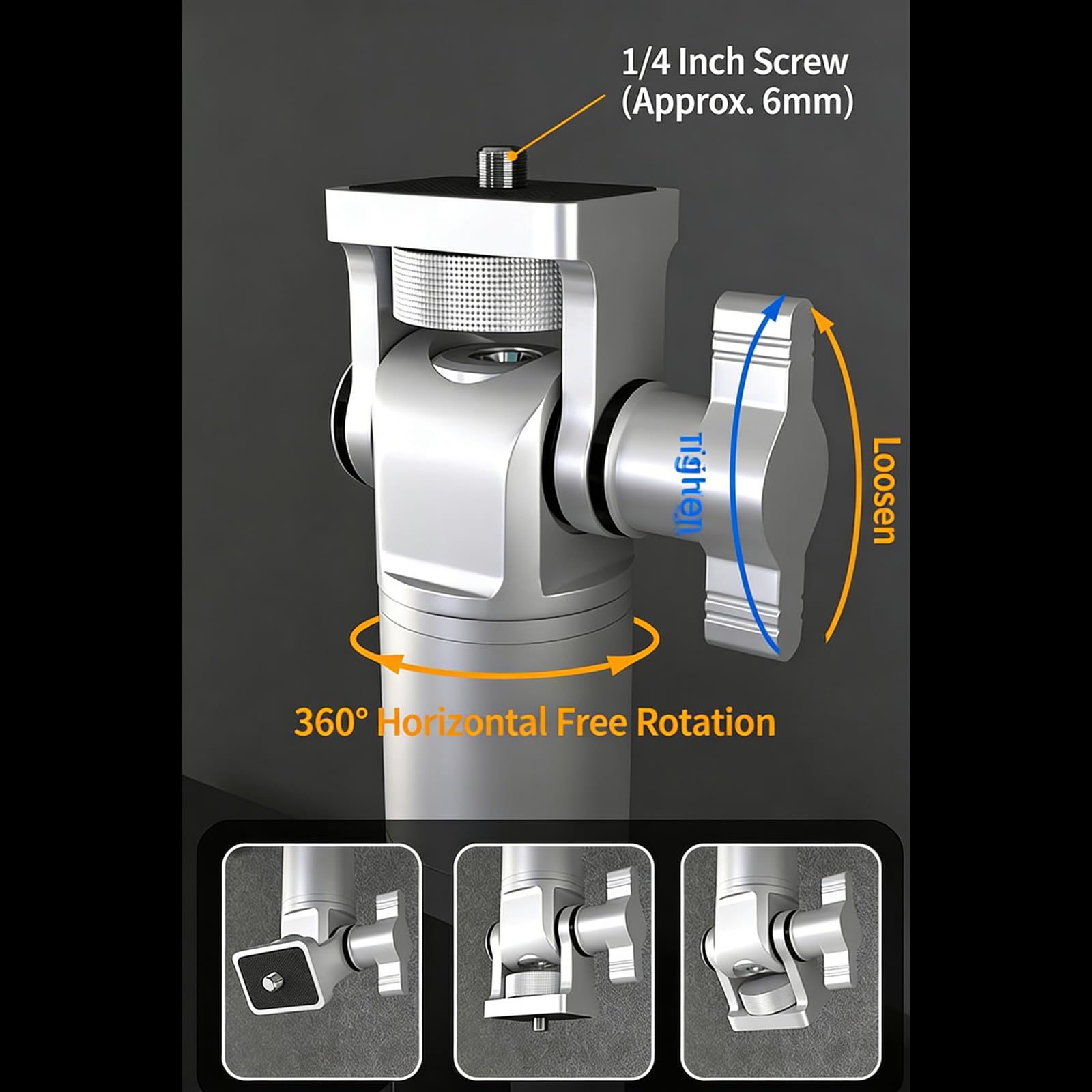 MURYE Soporte de techo para proyector con rosca de 1/4 pulgadas para la mayoría de proyectores, construcción de metal resistente, suspensión de 10 kg de capacidad