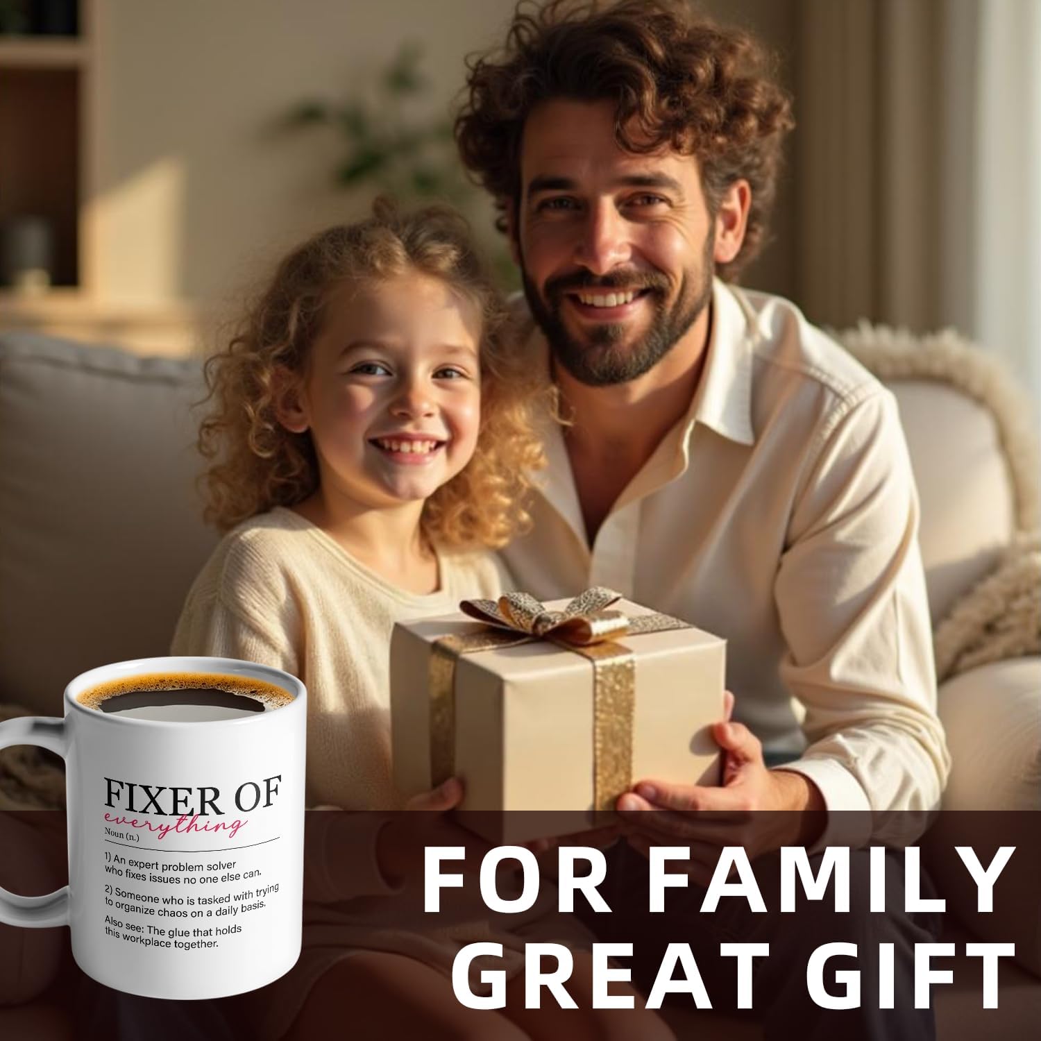 zcyhtqp, Fixer Of Everything, Funny Ceramic Coffee Mug, Gift for Problem Solver, Sarcastic Sayings Mug for Women Men, Great Gag Gift Idea For Coworker, Friends, Boss - Image 6