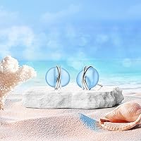Vista 19 de Sea Glass Earrings S925 Sterling Silver Hypoallergenic Handmade Stud Post Earrings Beach Glass Fashion Handcraft Jewelry earrings stud earrings from