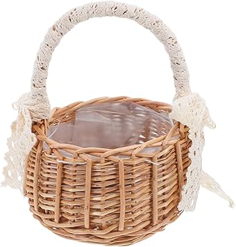 Landlust Blumenkorb Mit Perlengriff - Geflochtener Rattankorb Für Hochzeiten & Deko