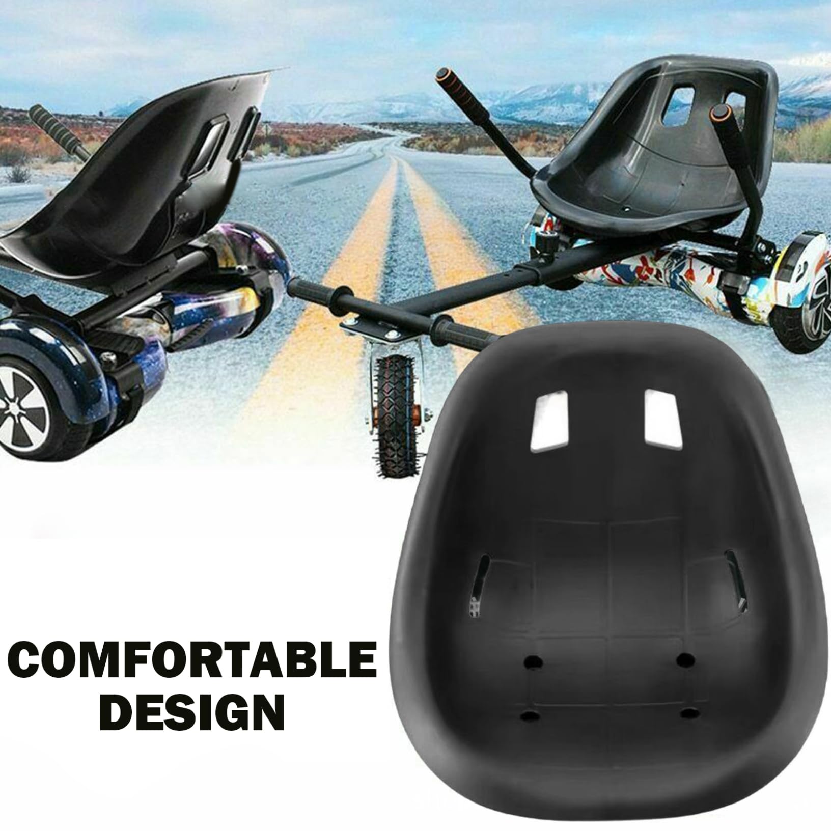 GO KART Sedile da 17 pollici di sede a sedere per corse di plastica regolabile per carrello Go, Drift Trike, bilanciamento di veicoli, auto da corsa fai-da-te e mod fuoristrada