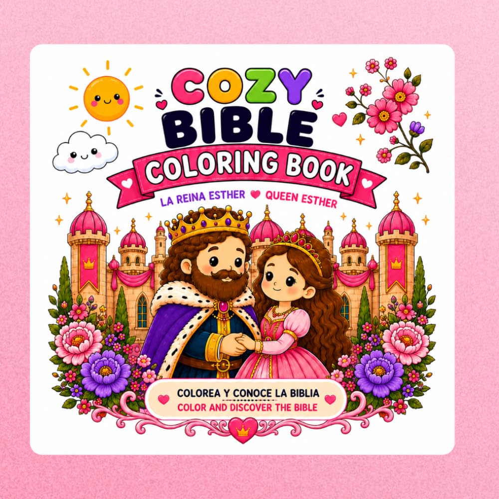 Cozy Bible Coloring Book: La Reina Esther • Queen Esther