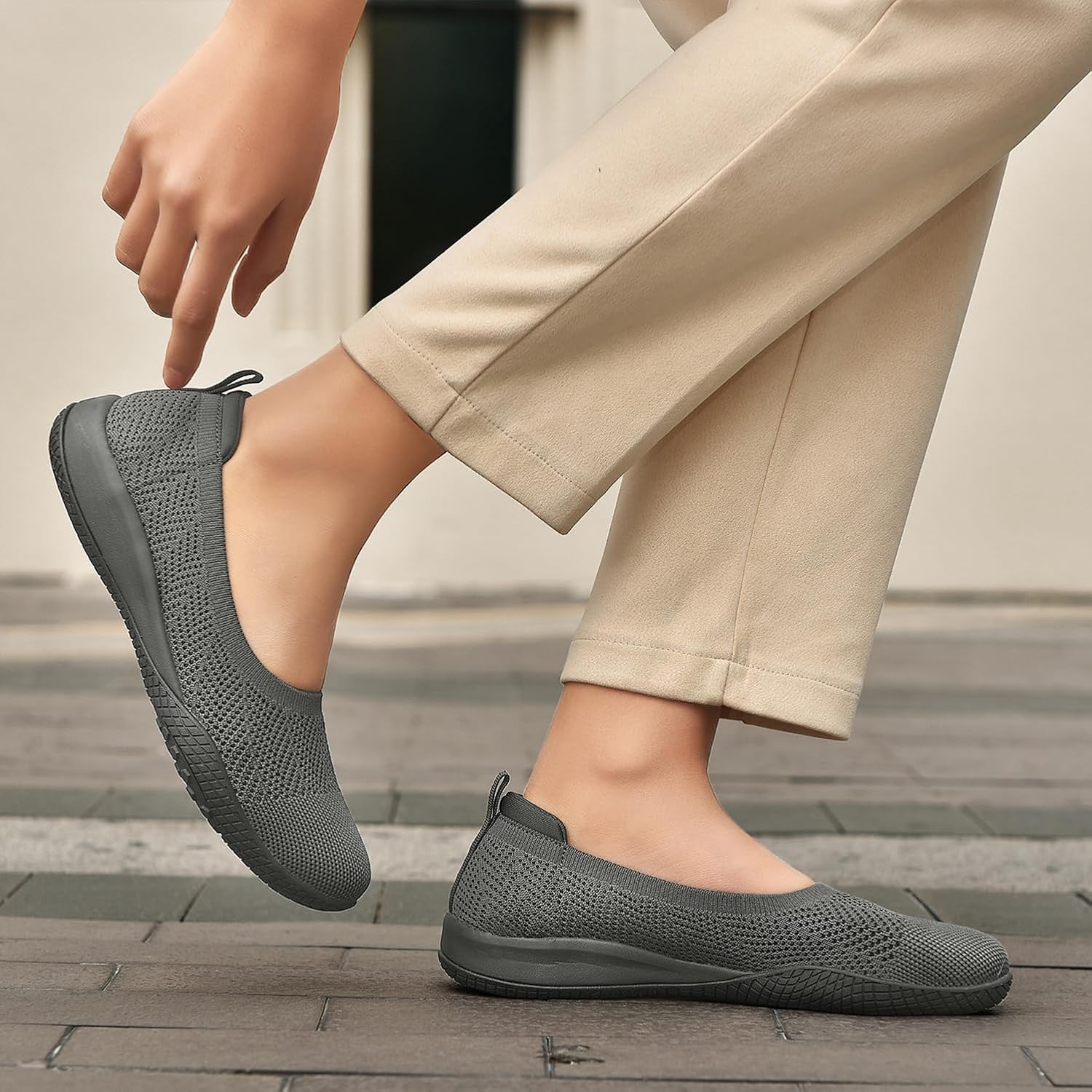 Women's Flats Slip On Go Walk Shoes for Women Comfortable Walking Sneakers Knit Low Wedge Dressy Ballet Shoes Zapatos para Mujer - Image 3