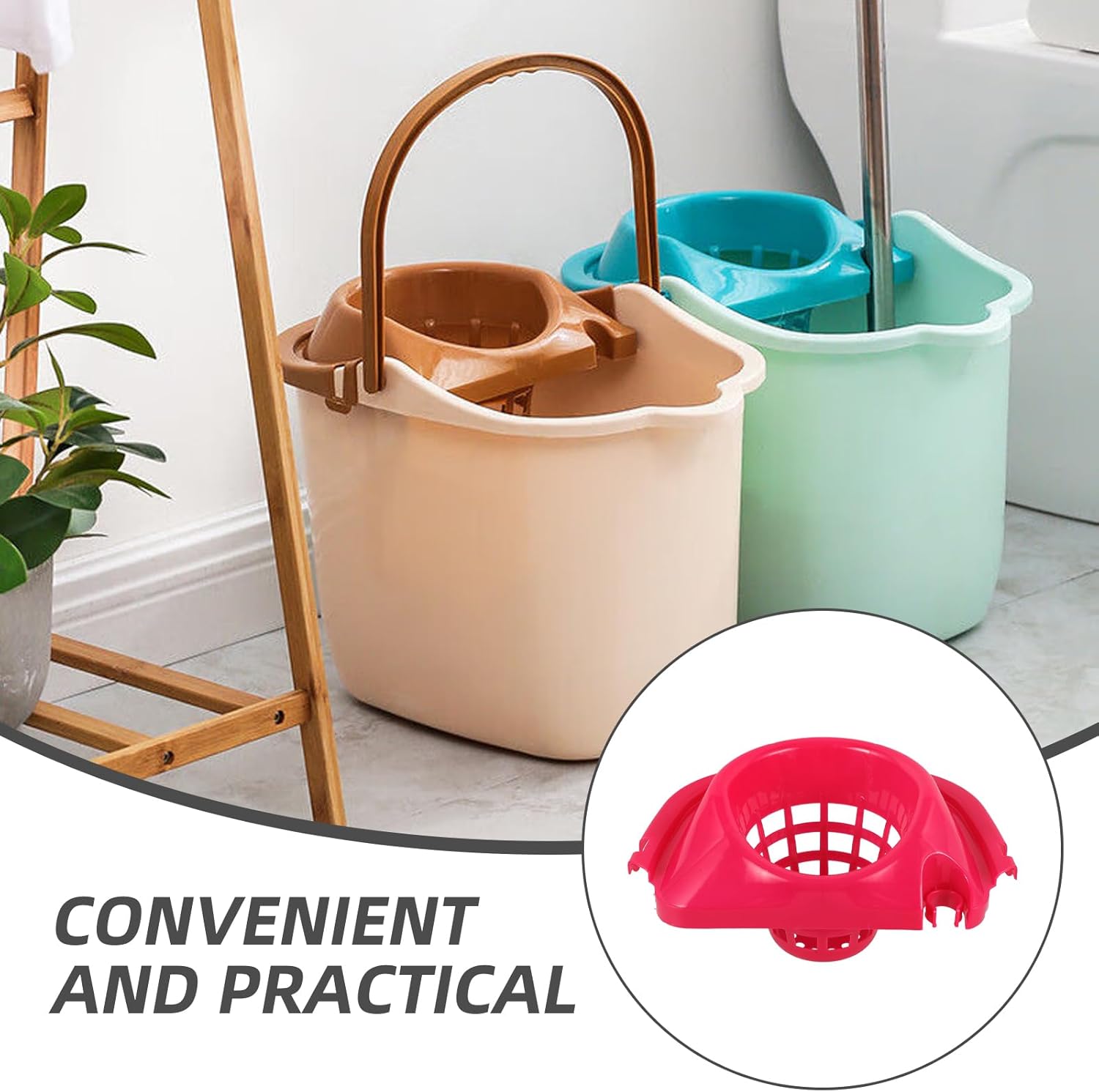 Mop Bucket Basket Replacement with Drainage Holes Portable Lightweight Water-Squeezing Basket for Efficient Mop Cleaning and Drying 11.4 Inch