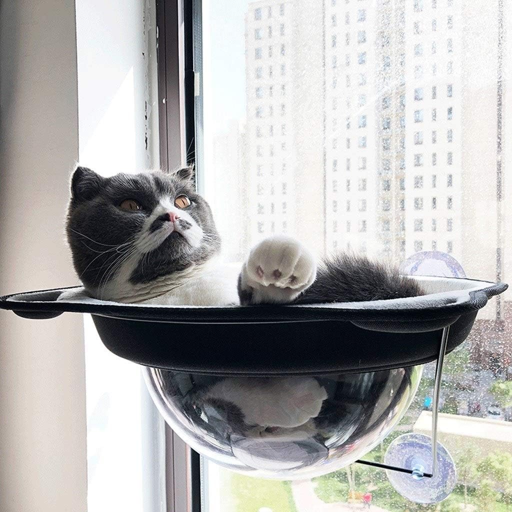 Pet Hammock Pet Hammock Window Suspension Suction Cup Space Capsule Cat Hammock Cat Litter Can Save Space Suitable for Any Indoor Pet Beds (Color : Pink) (Yellow)