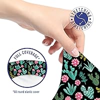 Vista 5 de Ambesonne Funda para silla de oficina con diseño de cactus, flora verde botánica del desierto, para el hogar, jardín, plantas suculentas y flores