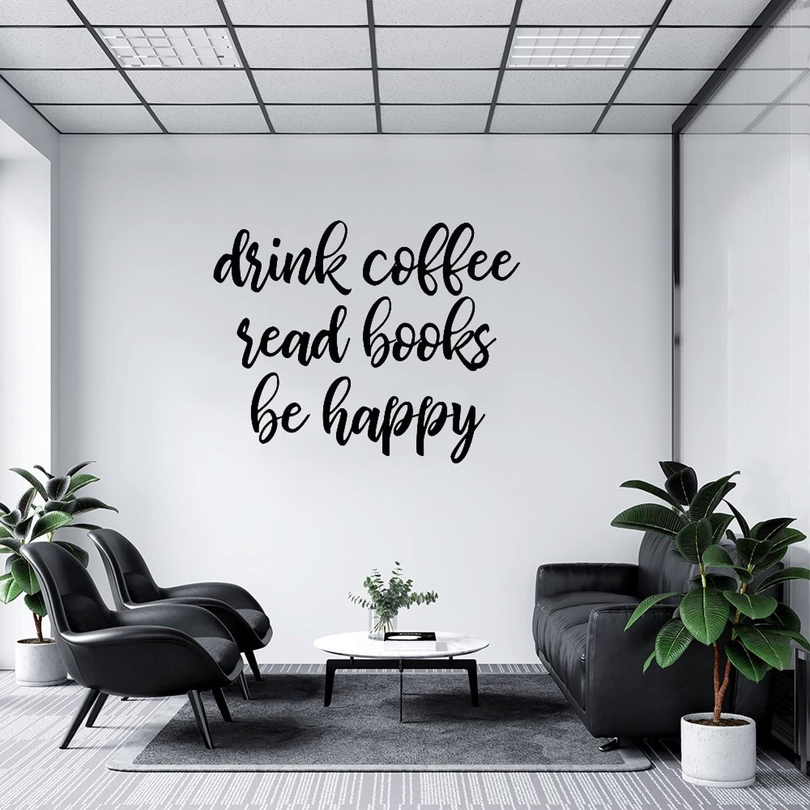 Stickers muraux de motivation Be Happy 56cm pour la decoration du salon