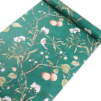 Self Adhesive Vintage Floral Contact Paper Shelf Liner Dresser Drawers Cabinet Sticker Peel and Stick Wallpaper for Bedroom Living Room Bathroom 17.7 x 196 Inches