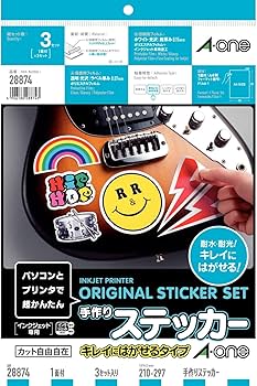 Amazon.co.jp: エーワン 手作りステッカー キレイにはがせる 3セット