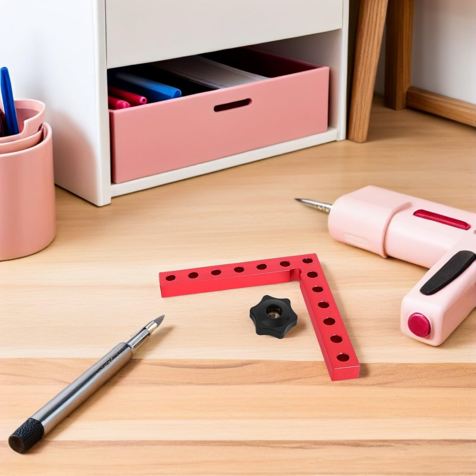 NOLITOY Set 12 Pezzi Squadre di Posizionamento in Lega di Alluminio Morsetti Angolari da Falegname Righelli Metrici 90° per Carpenteria Strumenti di Fissaggio per Lavori in Legno