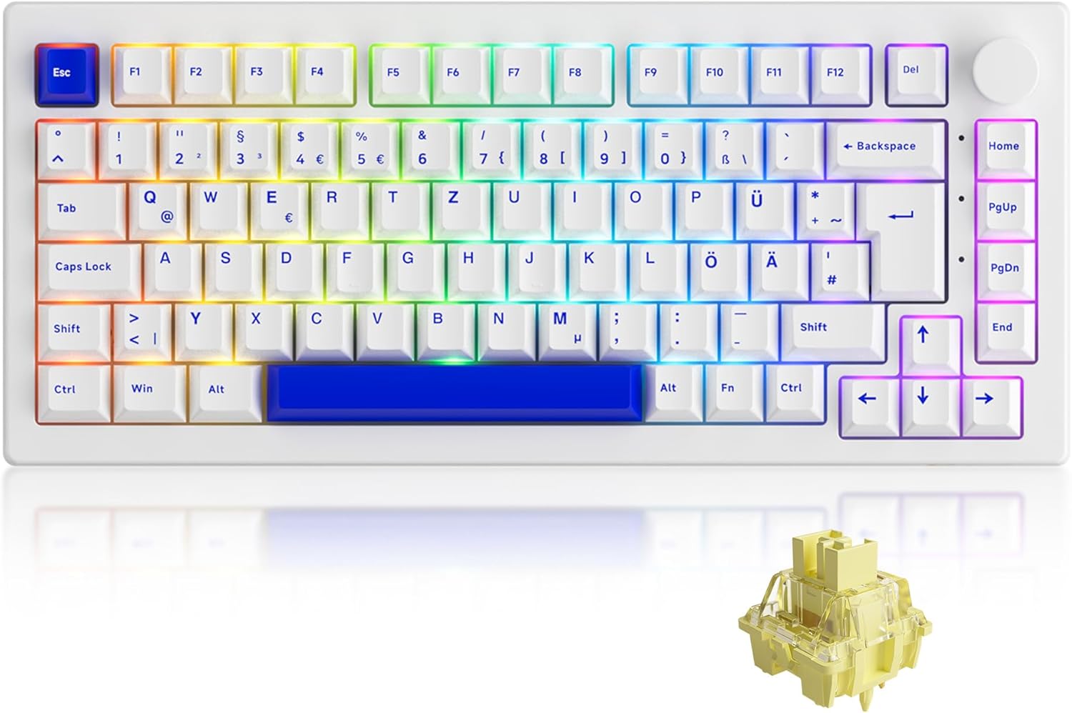 Akko 5075B Plus Mechanical Gaming Keyboard, 3Mode 75 DE Layout