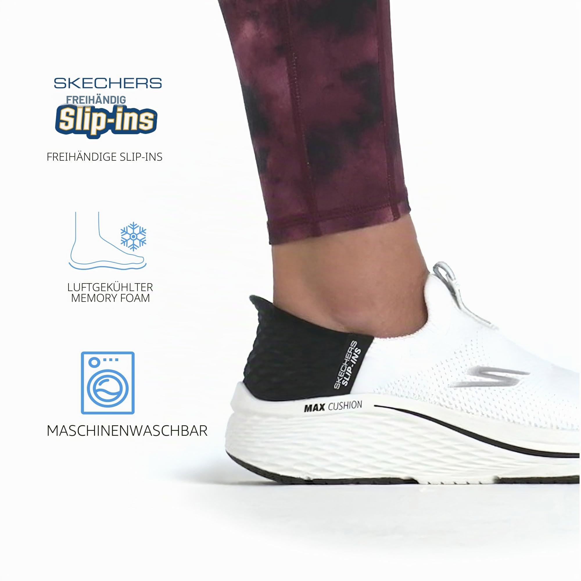 Skechers Max Cushioning Elite 2.0 Eternal Damen-Sneaker, händefreie Schlupfschuhe