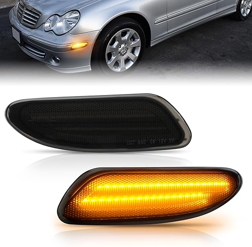 Bestview Luces LED de posición laterales compatibles con M'ercedes B'enz W203 C230 C240 C280 C320 C350 C32 AMG, lado del conductor y del pasajero,