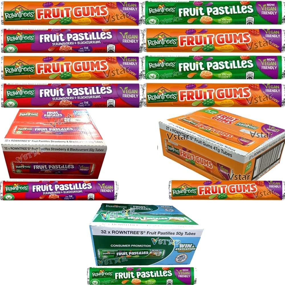 Rowntrees Fruit Pastilles,Fruit Gums Tubes Choose Your Favourite