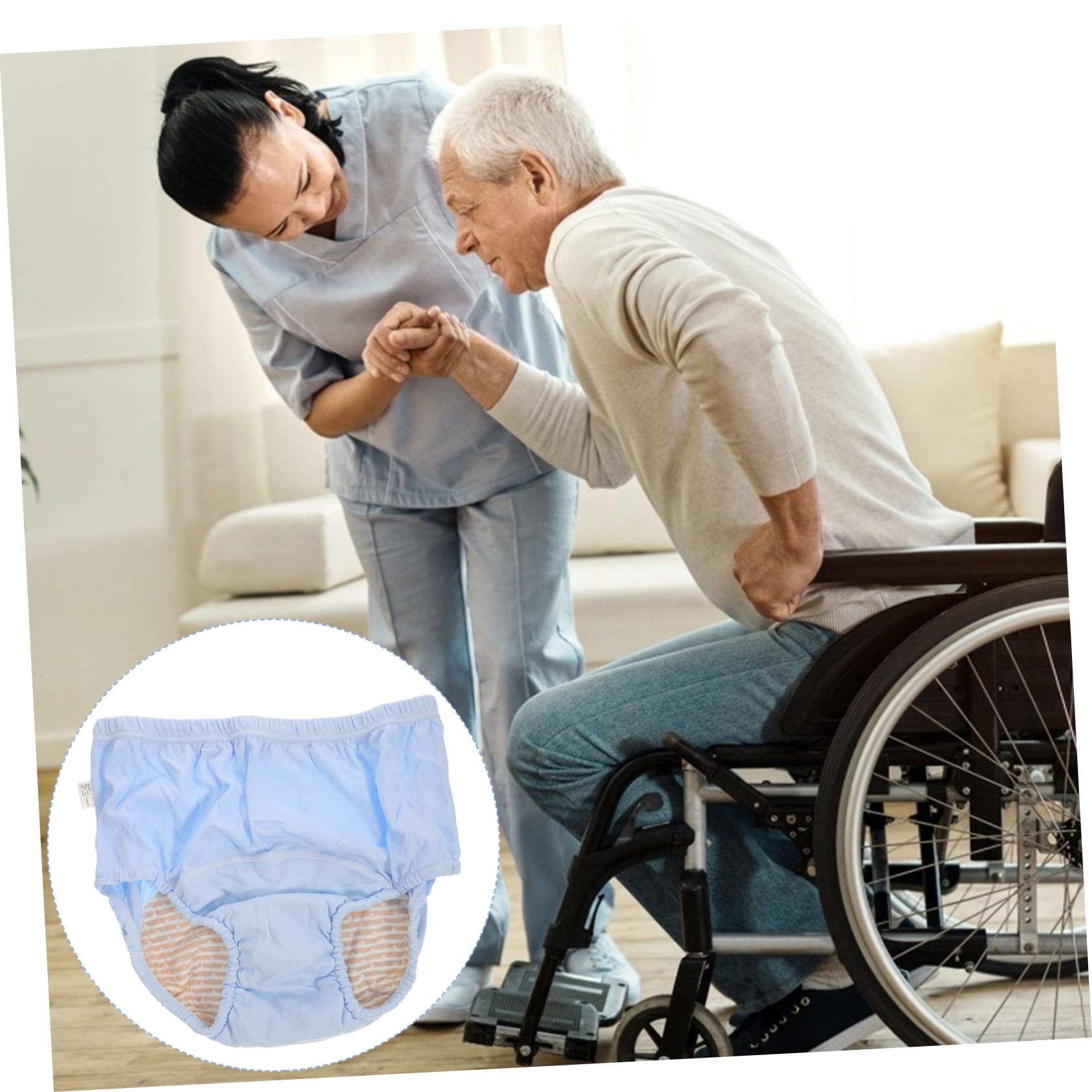 2piezas Para Ropa Interior Transpirable Para Ancianos Bragas De Cuidado Para Adultos Diseño Cómodo y Absorbente