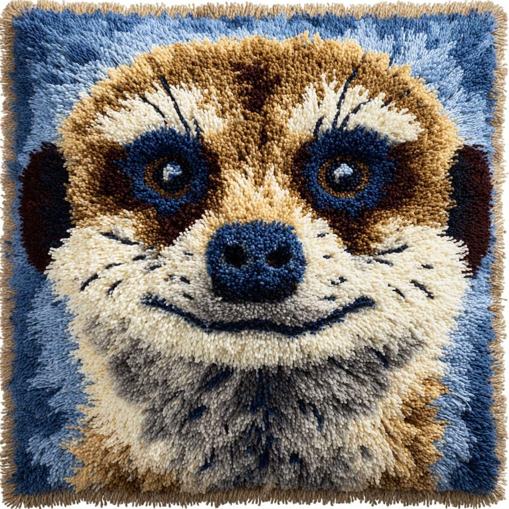 WallustrioaW Latch Hook Cushion Kit for Adults,Meerkats