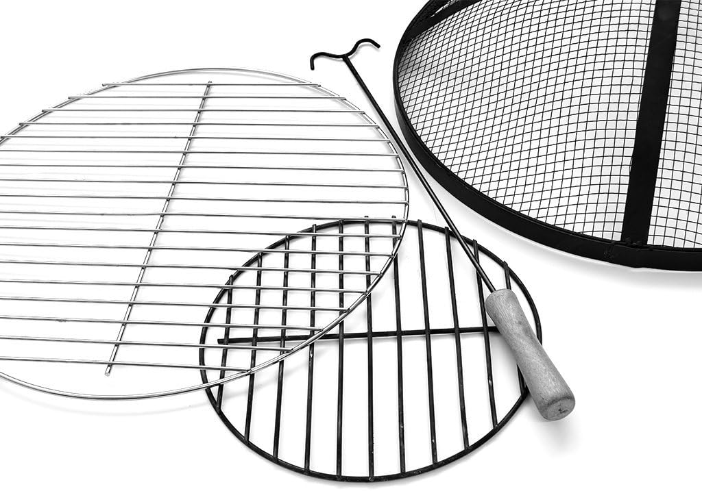 Holland Plastics Original Brand Bar-Be-Quick Portable Dual Firepit and Barbecue in one! Top Grill for Barbecue use, Bottom Grill for air Flow.