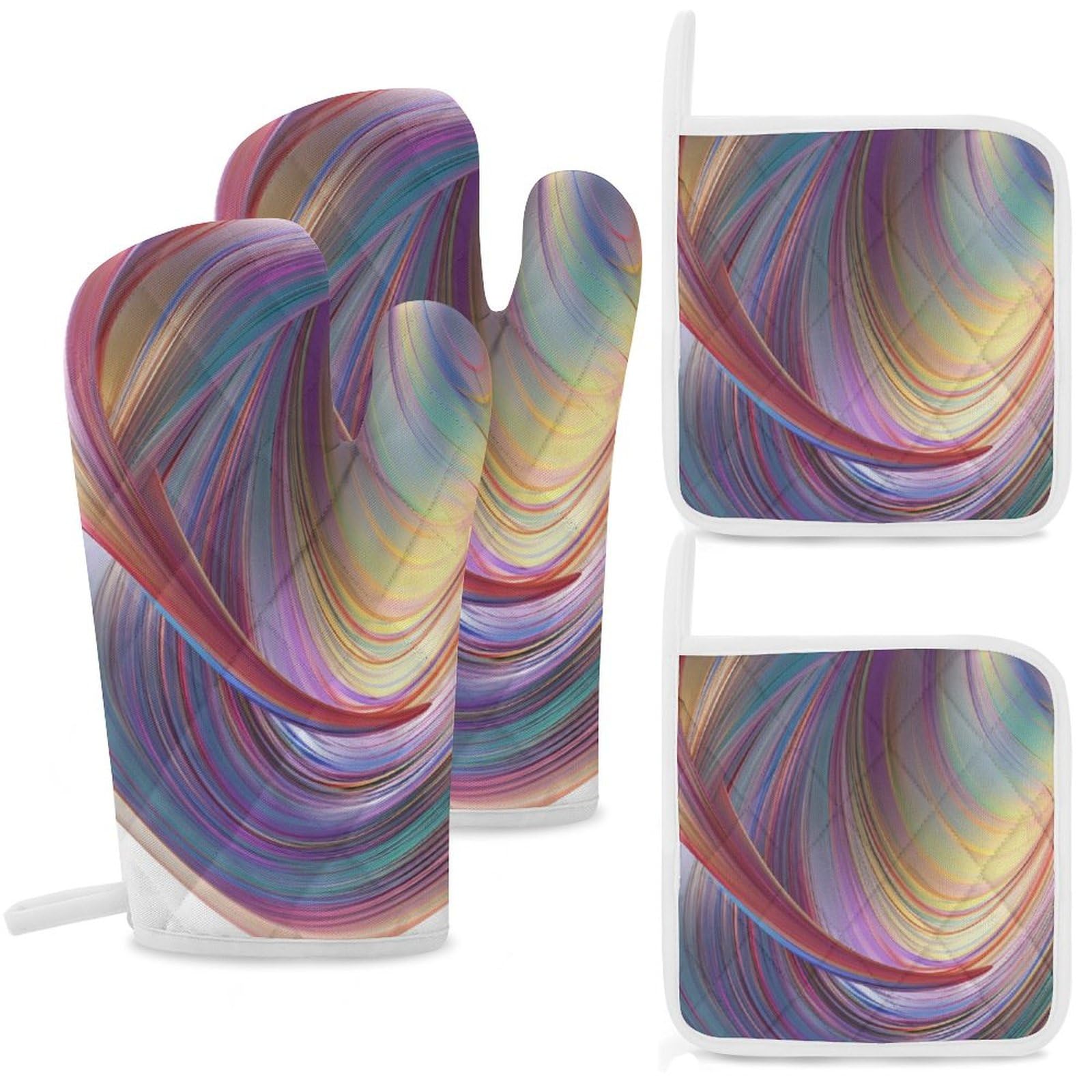 Maniques fluides arc-en-ciel antidérapantes et imperméables à haute résistance thermique