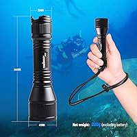 Vista 5 de ORCATORCH D550 - Linterna submarina de 1000 lúmenes con 3 modos, interruptor de cola, impermeable IP68, luz de buceo de respaldo manos libres