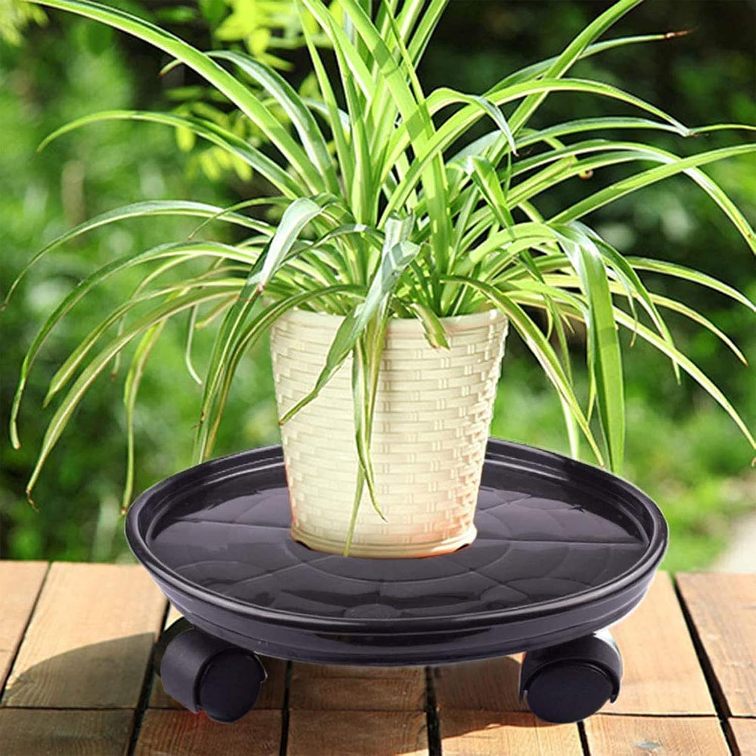 Plant Caddy with Wheels, Heavy Duty Plant Stand, Flower Pot Mover Garden Patio Planter Plant Tray/27Cm/10.6In