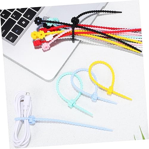 Miniatura 2 de Organizador de cables 24pcs lazos de silicona grandes cables de fuerza industrial lazos
