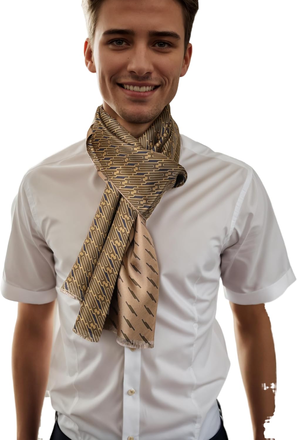 Seta Indossare Sciarpa Uomo Indossare Foulard In Seta Da Uomo