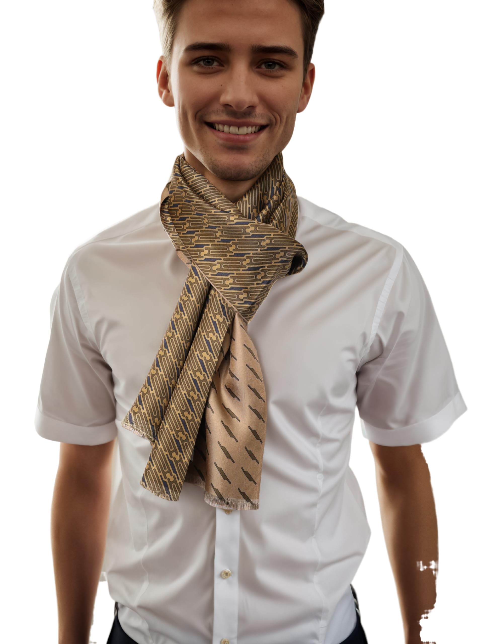 2-warstwowy szal męski elegancki klasyczny paisley długi szal jedwabny