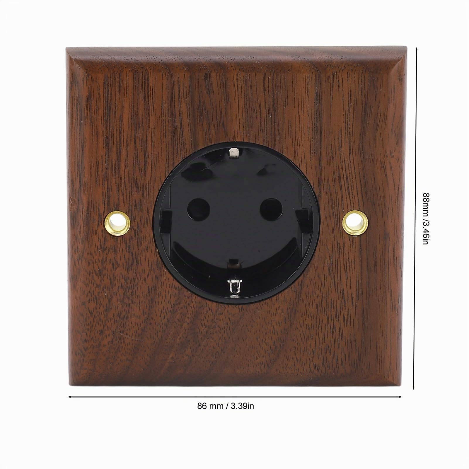 6PCS Presa a Muro Standard UE Presa Elettrica per Interruttore a Muro 16A 250V Presa Elettrica Retro Presa a Muro in Noce Nera per Dispositivi Elettronici Piccoli Elettrodomestici