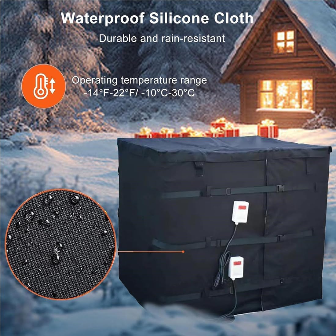 Couverture Chauffante Professionnelle pour IBC 55/275 Gallons - 2 300 W/4 000 W, Ip67 - Chauffage Rapide Et Thermostat Réglable - 20 °f à 375 °f - Veste Chauffante pour IBC,275Gallons/1000l
