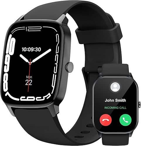 Reloj inteligente (respuestahacer llamada), relojes inteligentes HD de 1.83 pulgadas para hombres y mujeres, IP68 impermeable rastreador de fitness
