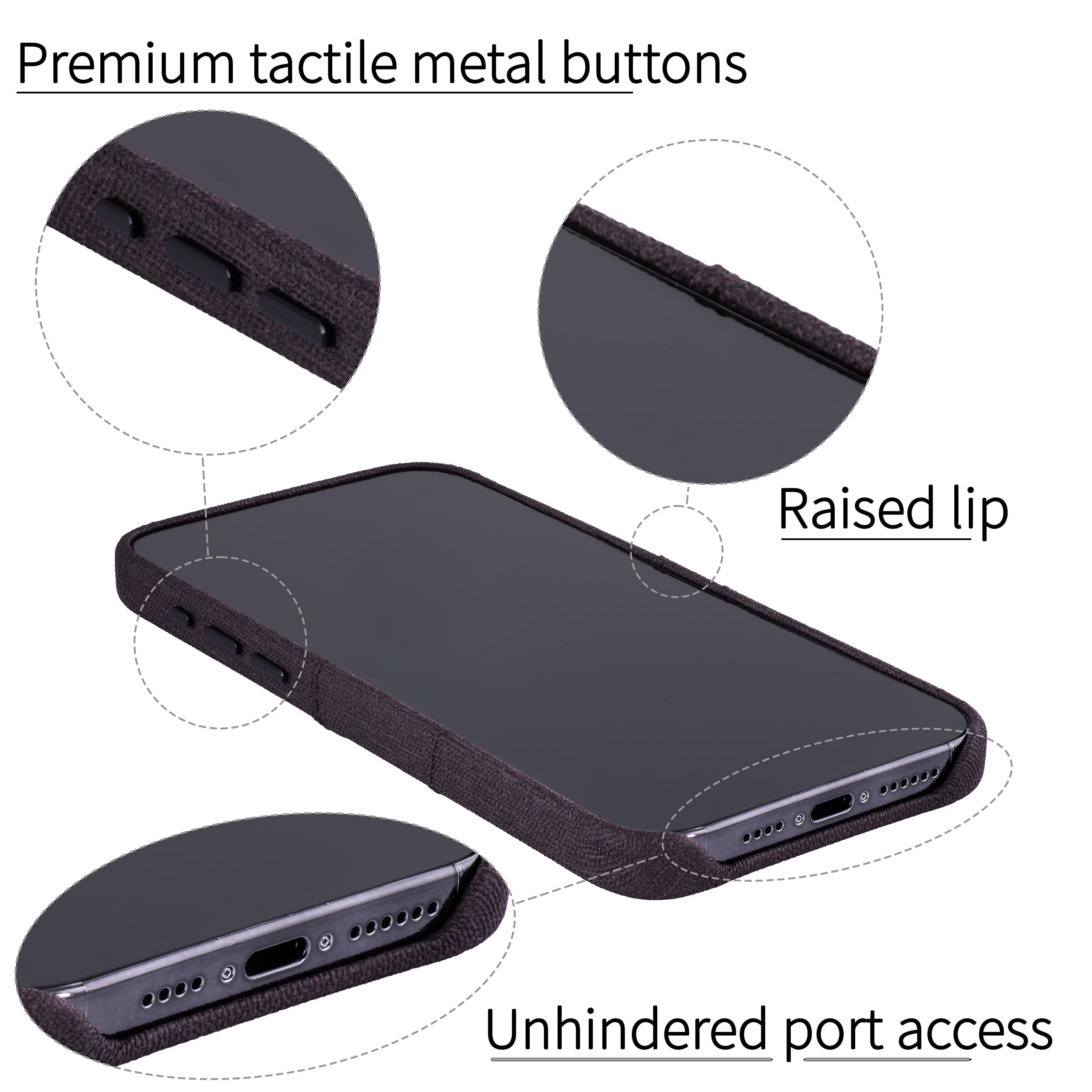 Dockem Brieftaschen-Hülle Für IPhone 13 Pro | Mit Magnetischer Metallplatte & 2 Kartenfächern | Canvas-Kunstleder