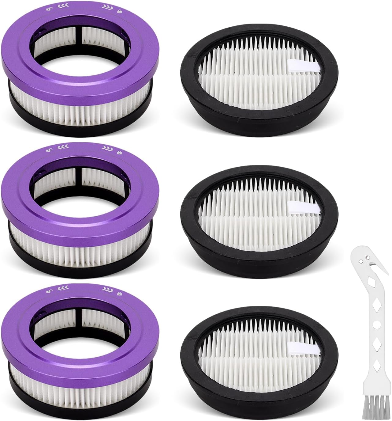 HEPA Filter Replacement Compatible with Lirios Q7 / Anyson Stars 5 45000Pa Vacuum Cleaner, Washable Filter Accessories Part, 3 Pre-Filters, 3 Post Filters