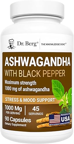 Dr Bergs Ashwagandha con suplemento de pimienta negra cápsulas de Ashwagandha para apoyo del estado de ánimo y el estrĂ©s energĂa articulaciones Dr Bergs Ashwagandha con suplemento de pimienta negra cápsulas de Ashwagandha para apoyo del estado de ánimo y el estrĂ©s energĂa articulaciones