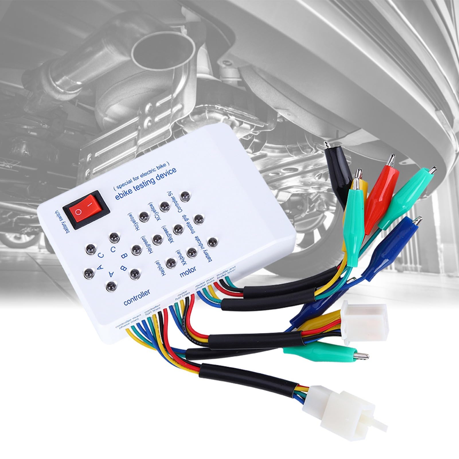 Bezszczotkowy tester silnika elektrycznego 9V z baterią do e-rowerów i elektrycznych skuterów - tester motoru z instrukcją angielską