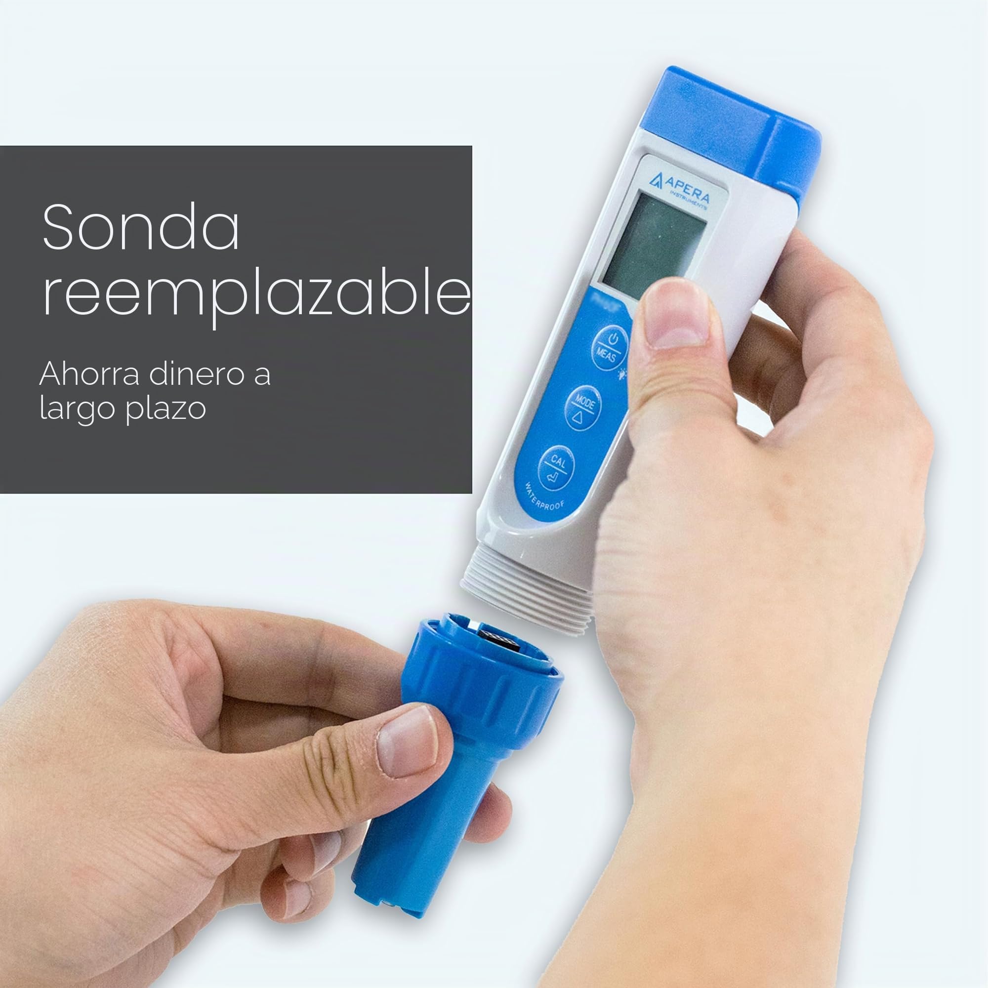 Apera Instruments PC60 Premium multiparámetro 5 en 1 (valor de pH, conductividad/CE, TDS, salinidad, temperatura, precisión de pH 0,01/1%, electrodo reemplazable, resistente al agua)