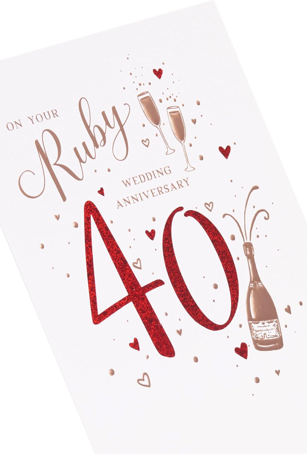 UK Greetings | 40th Wedding Anniversary Card for A Special Couple | Happy Anniversary | Her/Him | Ruby Design | With Envelope | 155 x 235 mm