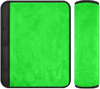 Almohadillas de cinturón de seguridad de color verde brillante en franela de poliéster suave, fundas ajustables para correa de asiento de coche, fundas de correa de asiento de coche para asiento de