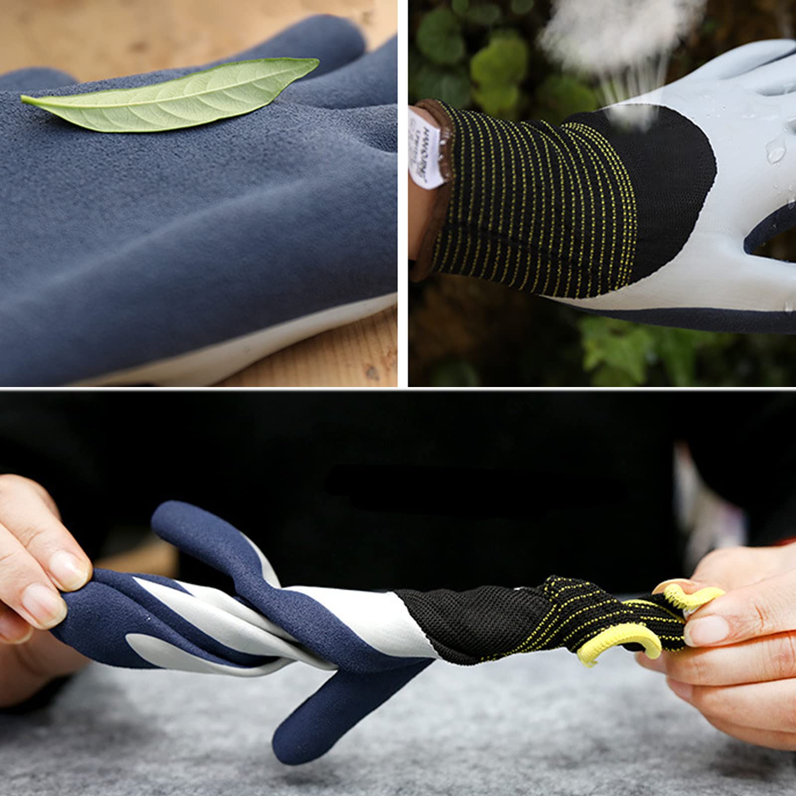6 Paare wasserdichte rutschfest Gartenhandschuhe Mehrzweck Arbeitshandschuhe Handschuhe Bauhandschuhe Freien Arbeiten für Herren und Damen