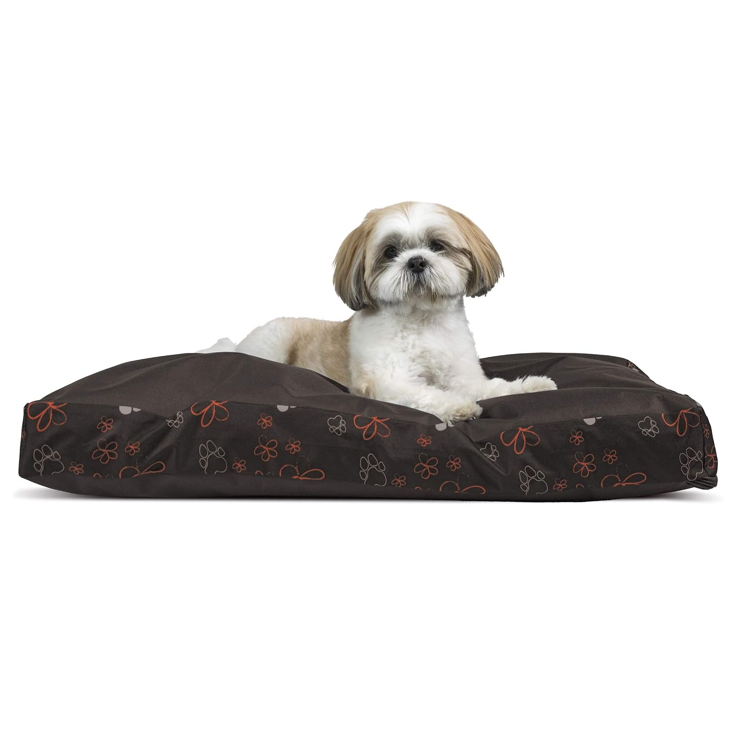 Furhaven Pet Bed for Dogs and Cats - Water-Resistant Indoor-Outdoor Garden Decor Mattress Pillow Cushion Dog Bed, Removable Cover - Bark Brown, Medium