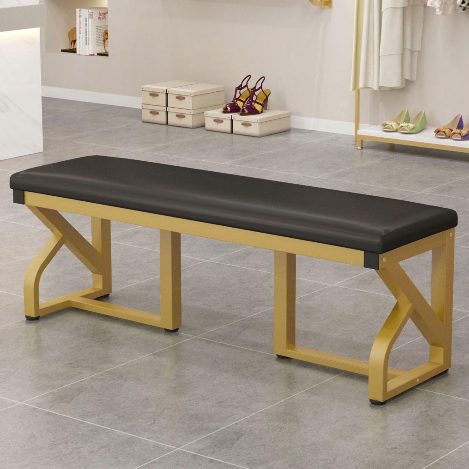 Taburete para cambiar zapatos elegante ideal para vestir la entrada y dormitorio