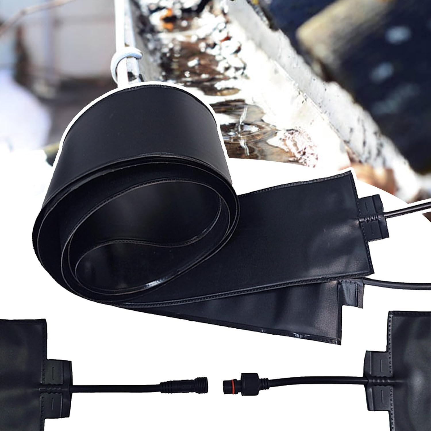 122℉ Snow Melting Mats - Outdoor PVC Heat Panels for Ice Dams, 12cm Wide, 5.9ft Long, Flexible Snow Melting Solutions for Metal/Plastic Gutters and Downspouts