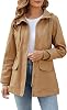 Tuopuda Übergangsjacke Damen Jacke Übergang Baumwolle Stehkragen Mantel Parka Jacket mit Kapuze mit Kordelzug Übergangsmantel Oberbekleidung für Frühling Sommer Herbst