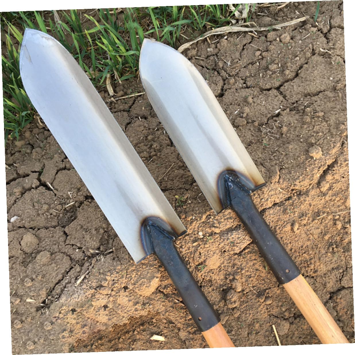 SHINEOFI Robuste Pflanzkelle aus Stahl zum Pflanzen und Bodenbearbeiten im Garten und Rasen Silberfarbene Schmale Schaufel für Präzises Grabwerkzeug