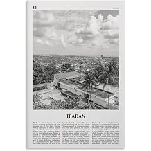 LohxA Ibadan Print Black And White, Ibadan Wall Art, Ibadan Poster Canvas Posters Wall Art Bedroom Office Room Decor Gift 20x30inch50x75cm