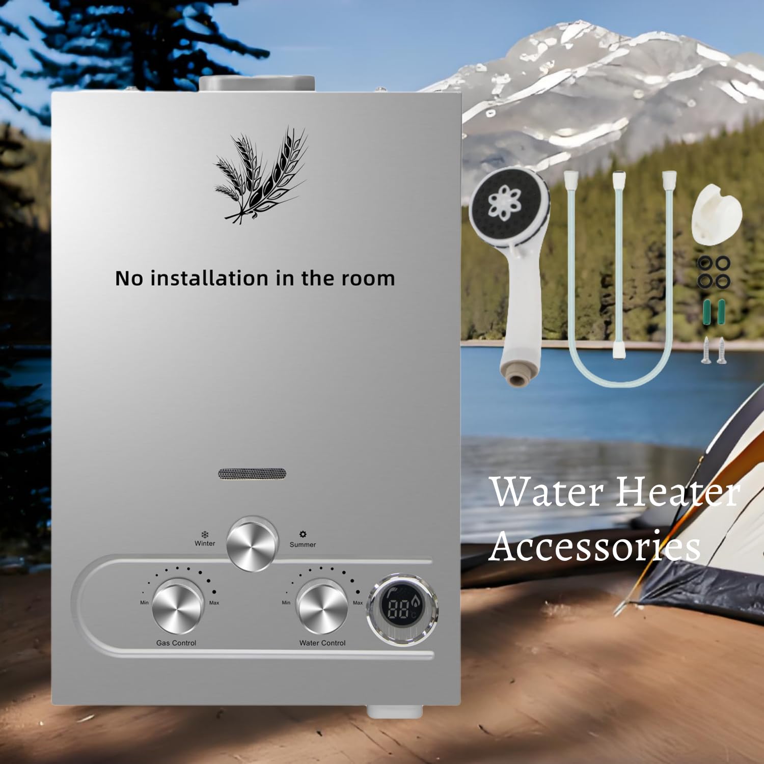 8L Calentador de Agua a Gas,GLP Gas Licuado de Petróleo,Calentador de Agua de Gas Propano,16KW,Calentador con Presión de Agua,para Casa/Caravana/Cabaña/Acampar (8, Litros)