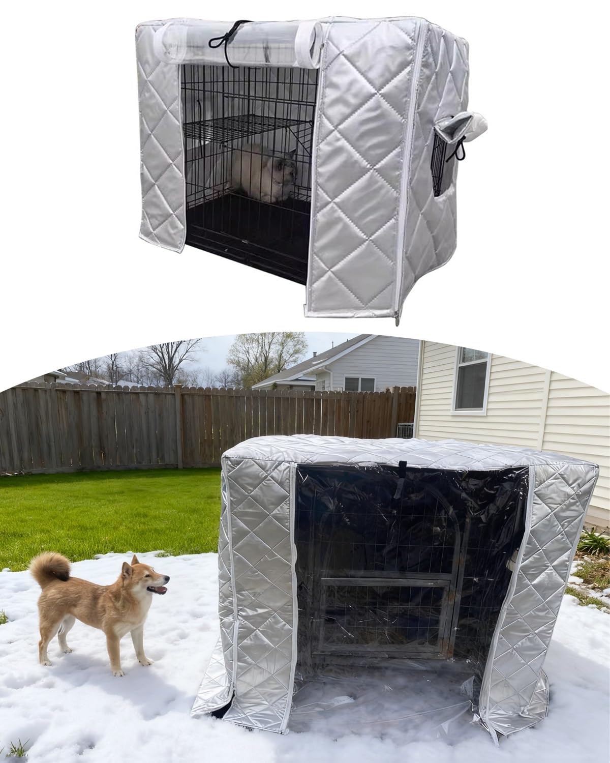 Housse isolante pour cage de chien imperméable et épaisse contre le froid